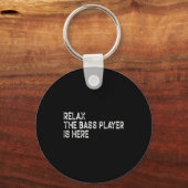 Relax The B Player Is Here Retro Guitar Musician F Sleutelhanger (Voorkant)