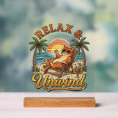 Relax & Unwind Chat de Plage Design de Gravure Vin (Neutre)