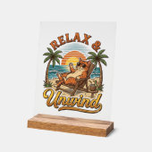 Relax & Unwind Chat de Plage Design de Gravure Vin (Angle)