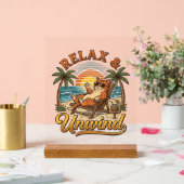 Relax & Unwind Chat de Plage Design de Gravure Vin (Mariage)