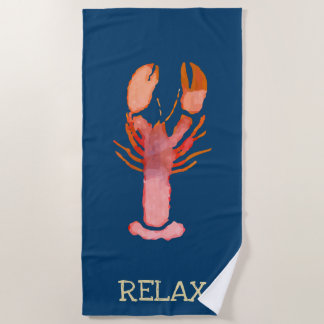 Relax Waterverf Lobster Nautical Strandlaken