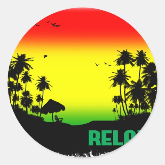 relaxatie rasta ronde sticker (Voorkant)