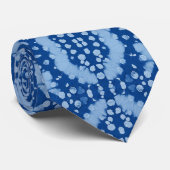 Relaxed Coastal and Moody Blue Shibori Indigo Stropdas (Opgerold)