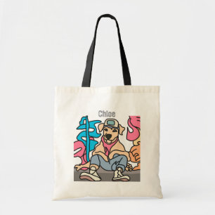 Relaxed Street Retro Dog grappig Tote Bag