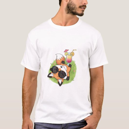 Relaxed Summer Fox Wearing Sunglasses T-shirt (Voorkant)