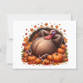 Relaxed Thanksgiving Turkey Lounging Briefkaart