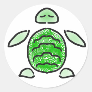 Relaxed Zee Turtle Cutie Ronde Sticker