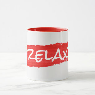 RELAXER Le Texte Sur La Mug De Peinture Rouge