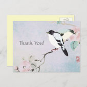 Relaxerende vogels ~ Briefkaarten Bedankt Japanner (Voorkant / Achterkant)