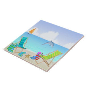 Relaxing Beach Tile/Trivet Tegeltje
