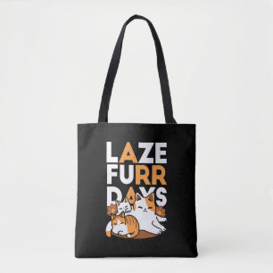 Relaxing Cat Art - 'Laze Furr Days' voor kattenlie Draagtas