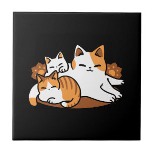 Relaxing Cat Art - 'Laze Furr Days' voor kattenlie Tegeltje