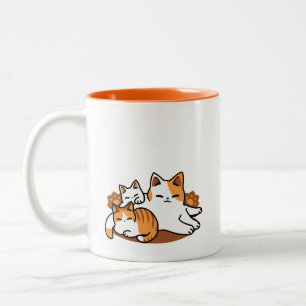 Relaxing Cat Art - 'Laze Furr Days' voor kattenlie Tweekleurige Koffiemok