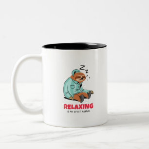 Relaxing is mijn diertje tweekleurige koffiemok