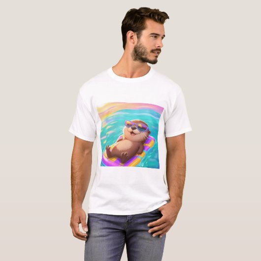 Relaxing Otter T-shirt (Voorkant volledig)