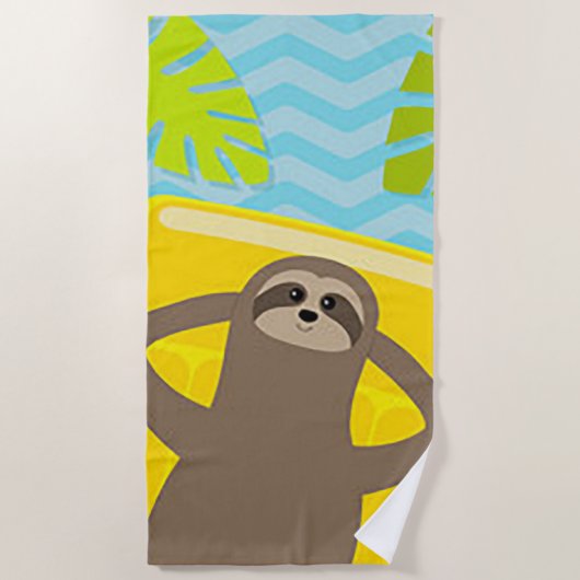 "Relaxing Sloth" Strandlaken (Voorkant)