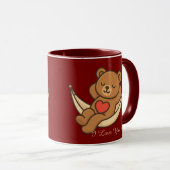 Relaxing Teddy Bear Love Mug – Valentine Gift (Devant droit)