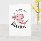Relaxolotl Axolotl Lovers, Cute Animals Relax Kaart (Gele Bloem)