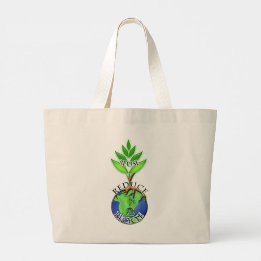ReLeaf Plant A Tree Grote Tote Bag (Achterkant)