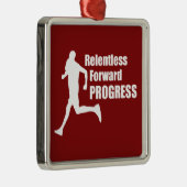 Relentless Forward Progress Running Metalen Ornament (Rechts)