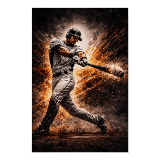 Relentless Impact – Baseball Power Swing Poster (Devant)
