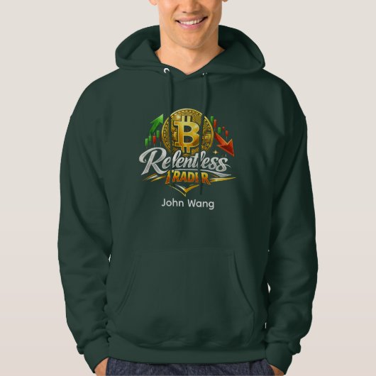 Relentless Trader Bitcoin Hoodie | Custom Name (Voorkant)