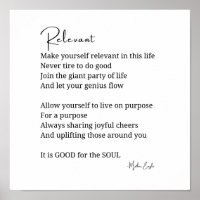 Relevante aanmoediging Inspirerend gedicht poster