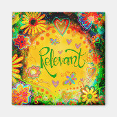 Relevante Leuk Inspirerende Floral Inspirivity Magneet (Voorkant)