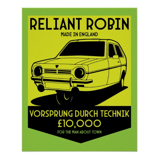 Reliant Robin Owners Club Perfect Poster (Voorkant)