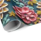 Reliëf Bloem  Cadeaupapier (Rol Hoek)