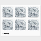 Reliëf Collage Hert in Beweging Vierkante Sticker (Vel)