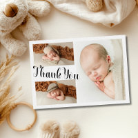 Reliëf Hartjes 3 Foto Baby Shower Bedankt