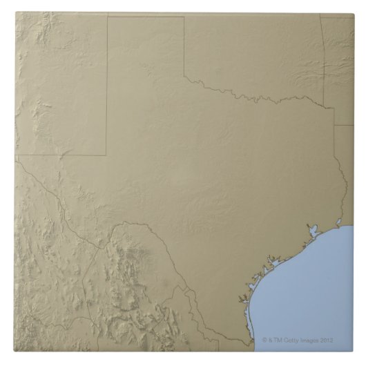 Relief Map of Texas 2 Tegeltje (Voorkant)
