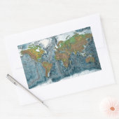 Relief Map van de Aarde Rechthoekige Sticker (Envelop)