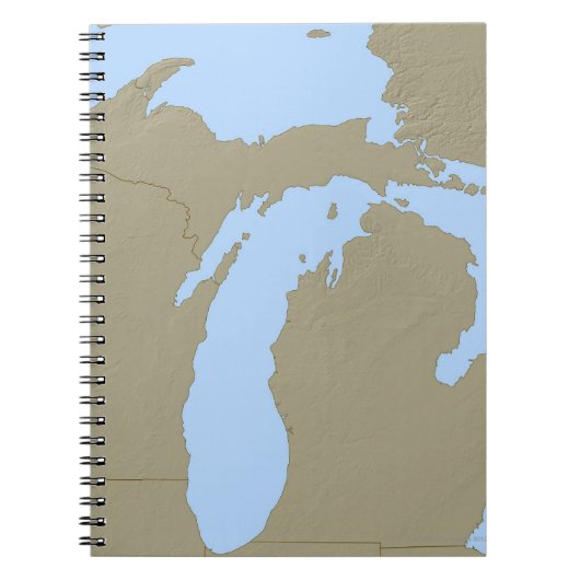 Relief Map van Michigan Notitieboek (Voorkant)
