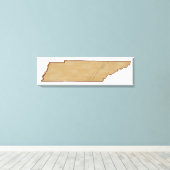 Relief Map van Tennessee Canvas Afdruk (Insitu (Houten vloer))