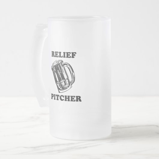RELIEF PITCHER T-shirt Matglas Bierpul (Voorkant links)