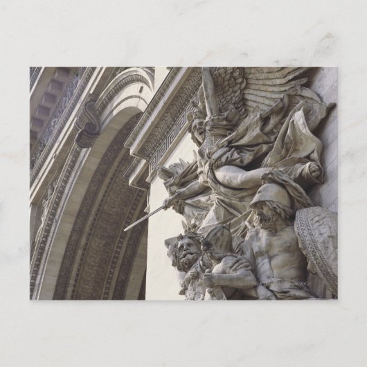 Relief sculpture op Arc de Triomphe in Parijs; Briefkaart (Voorkant)