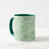 Reliëf Swirls and Butterflies Mok - Mint (Voorkant links)