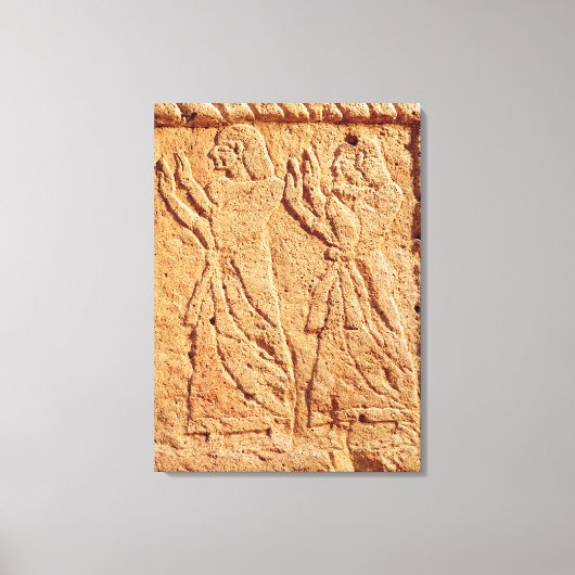 Relief waarmee de dienaar een eerbewijs aan de canvas afdruk (Voorkant)