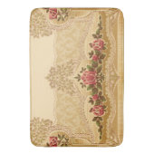 reliëfstijl Goud en rood Bloemen Badmat (Voorkant Verticaal)