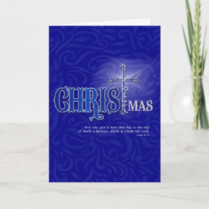 Relieuze kerstzegens christelijk kruis feestdagen kaart