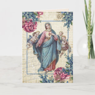 Relieuze Moedersdag Gezegende Maagd Maria Engelen Kaart