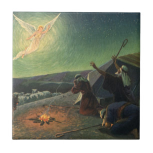 religie, bekendmaking aan de herders tegeltje