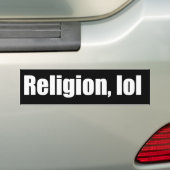 Religie, bumpersticker (Op auto)