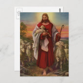  religie, Christus de kuddekudde Briefkaart (Voorkant / Achterkant)