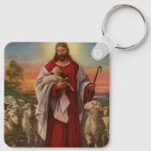  religie, Christus de kuddekudde Sleutelhanger (Achterkant)