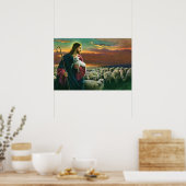  religie, Christus Good Shepherd met koppel Poster (Keuken)