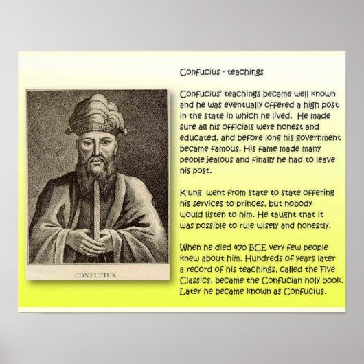 Religie, Confucianisme, lesgeven Poster (Voorkant)