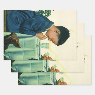  religie, Gezegde-peuter op Thanksgiving Inpakpapier Vel